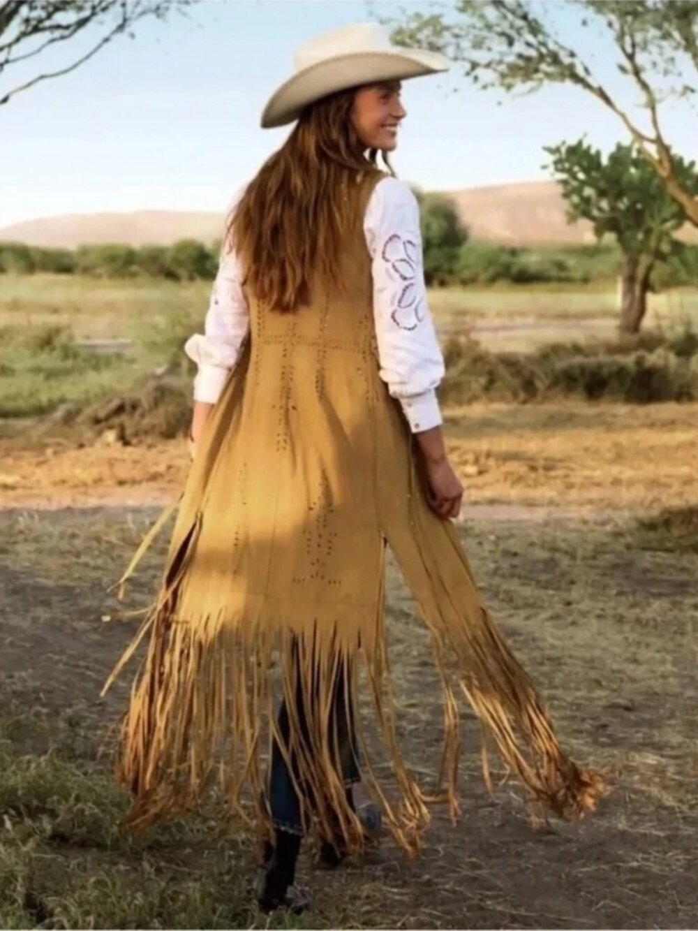 Sundance Flannery Fringe Vest